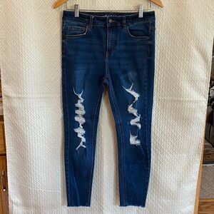 Wild Fable Dark Blue Distressed Skinny Jeans